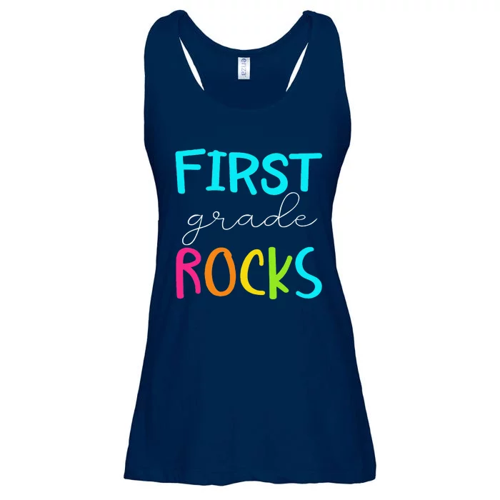 First Grade Rocks Team 1st Grade Teacher Long Sleeve Ladies Essential Flowy Tank