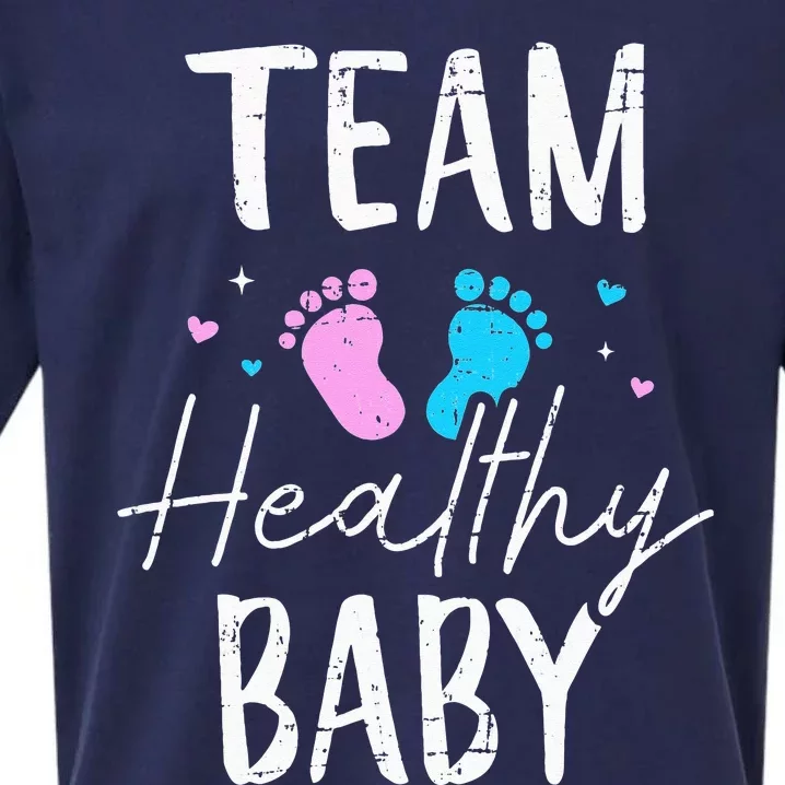 Funny gender reveal team healthy baby party supplies Sueded Cloud Jersey T-Shirt