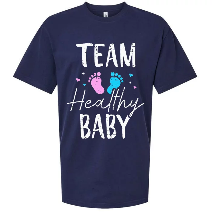 Funny gender reveal team healthy baby party supplies Sueded Cloud Jersey T-Shirt