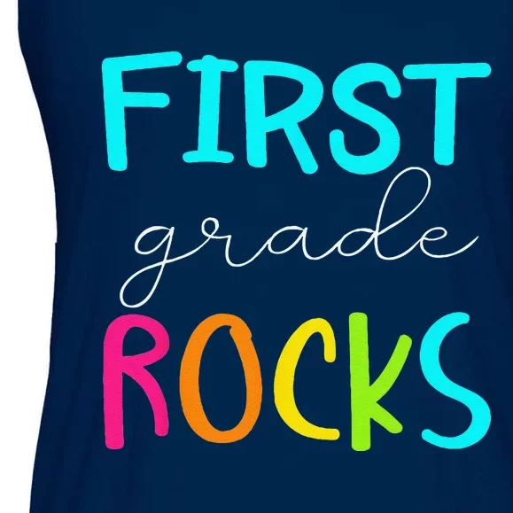 First Grade Rocks Team 1st Grade Teacher Ladies Essential Flowy Tank