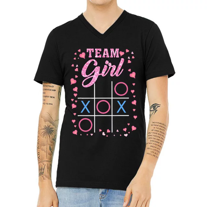 Fun Gender Reveal Baby Shower Party Team V-Neck T-Shirt