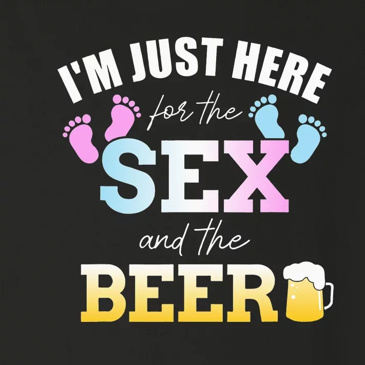 Funny gender reveal I'm here just for the sex and the beer Toddler Long Sleeve Shirt