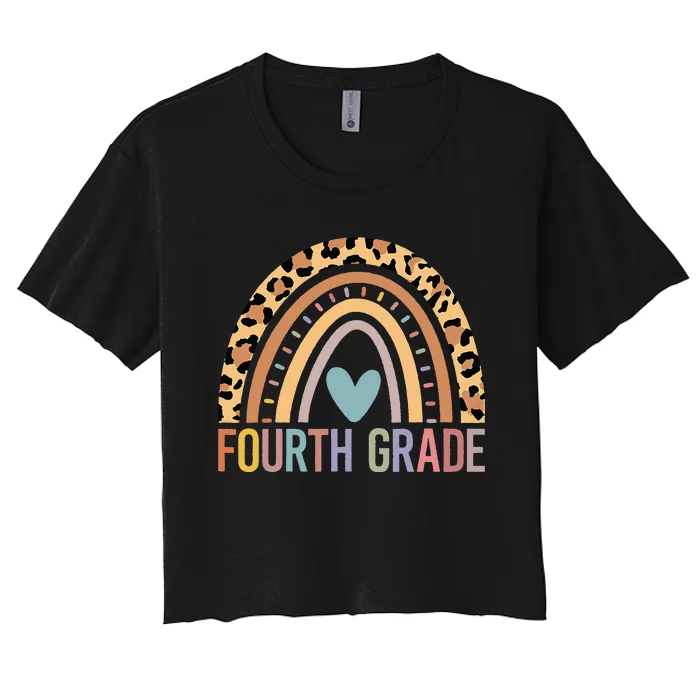 Fourth Grade Rainbow Teacher Team 4th Grade Squad Women's Crop Top Tee