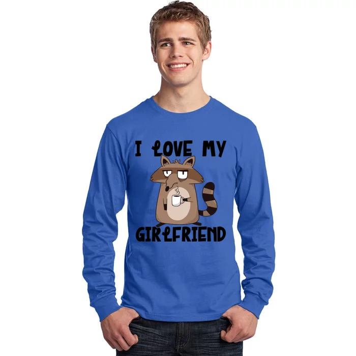 Funny Grumpy Raccoon Friend I Love My Friend Great Gift Tall Long Sleeve T-Shirt