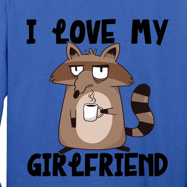 Funny Grumpy Raccoon Friend I Love My Friend Great Gift Tall Long Sleeve T-Shirt