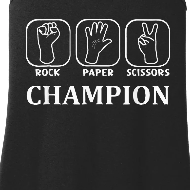 Funny Game Rock Paper Scissors Champion Ladies Essential Tank