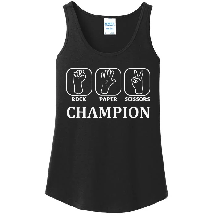 Funny Game Rock Paper Scissors Champion Ladies Essential Tank