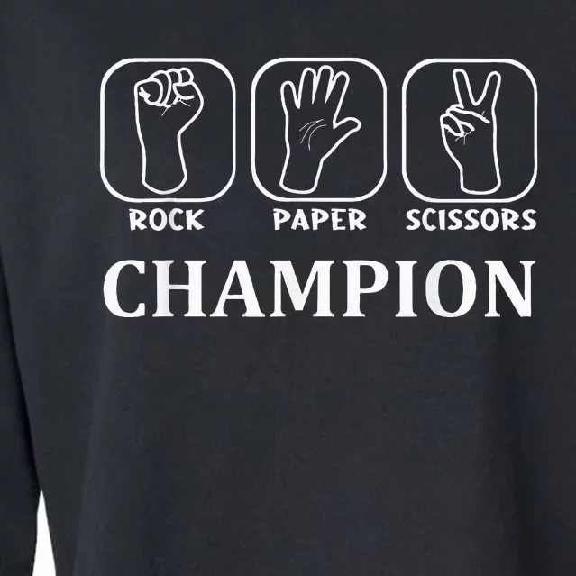 Funny Game Rock Paper Scissors Champion Cropped Pullover Crew