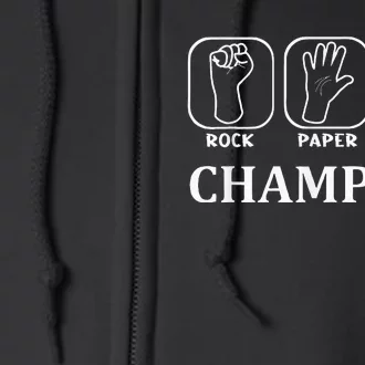 Funny Game Rock Paper Scissors Champion Full Zip Hoodie