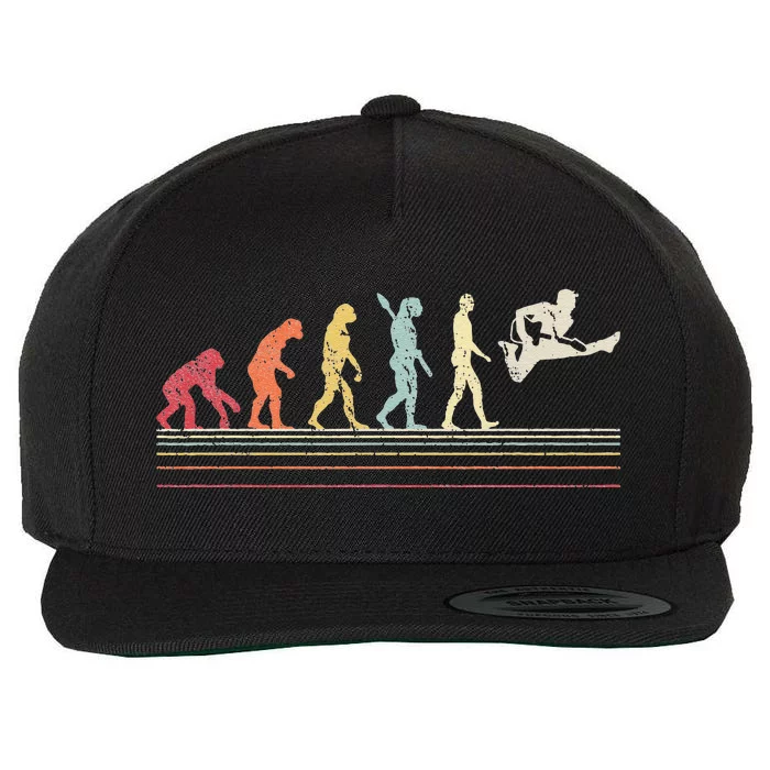 Funny Guitar Retro Vintage Evolution Of Man Wool Snapback Cap