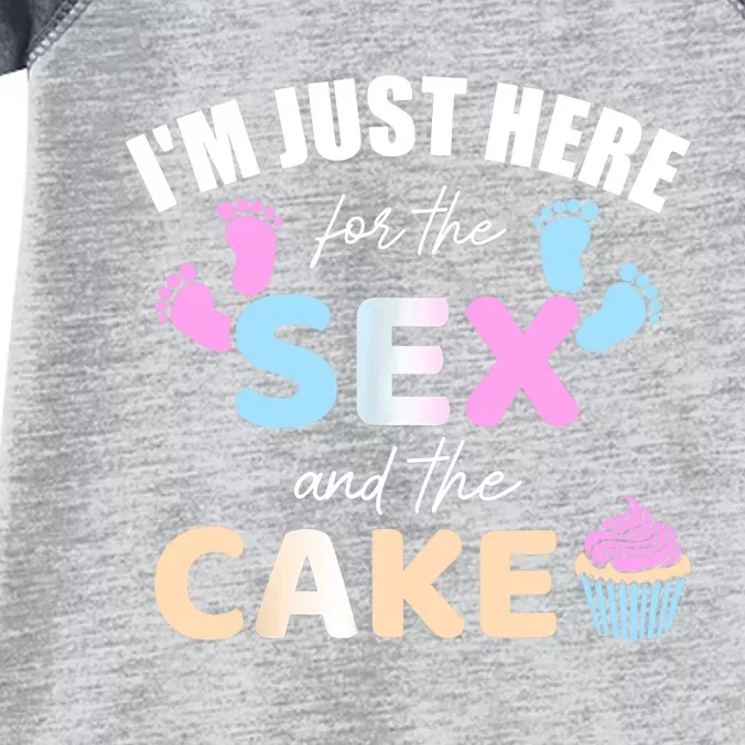 Funny gender reveal I'm here just for the sex and the cake Infant Baby Jersey Bodysuit