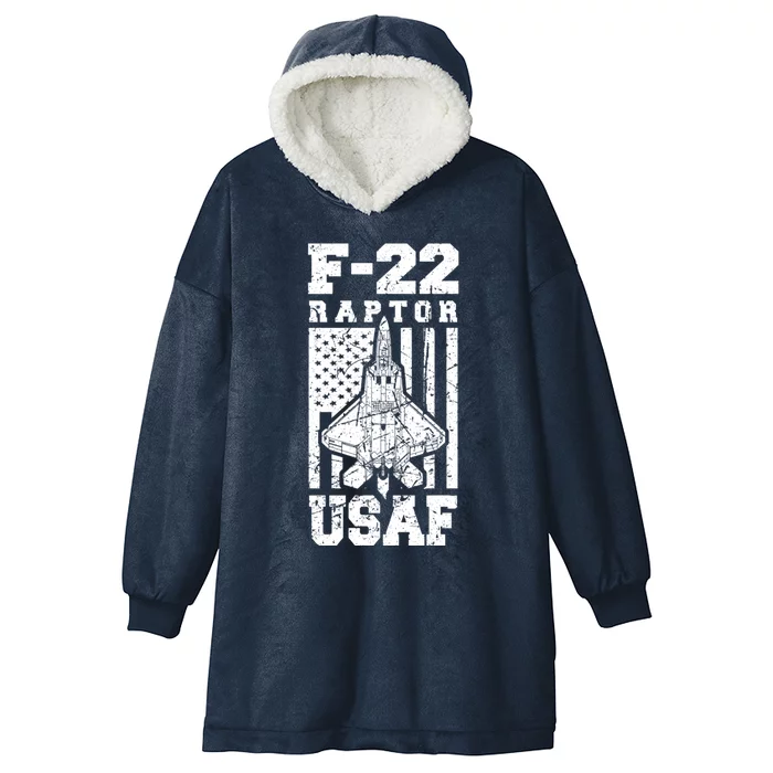 Fmeaningful Gift22 Raptor Jet Fighter Us Flag Patriotic American Usaf Cool Gift Hooded Wearable Blanket