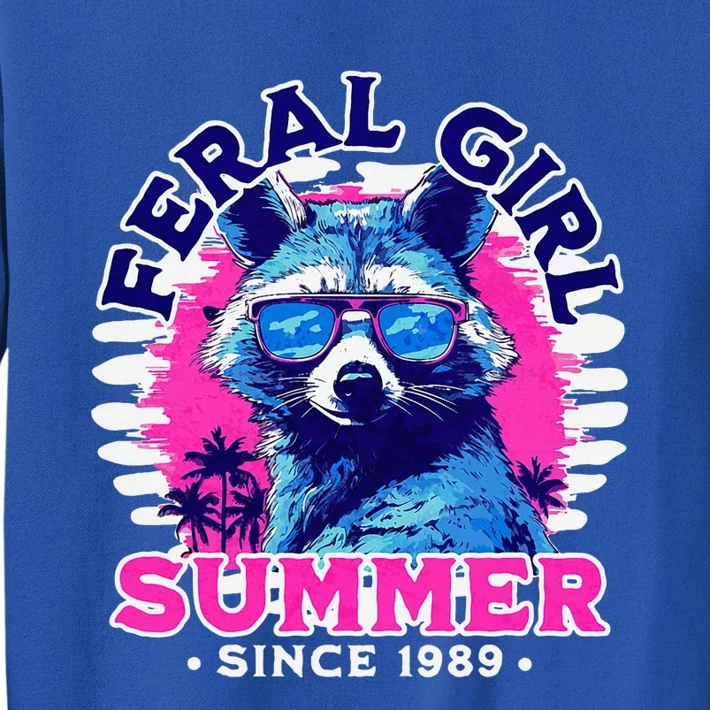 Feral Girl Racoon Summer Beach Sun Vibes Tall Sweatshirt