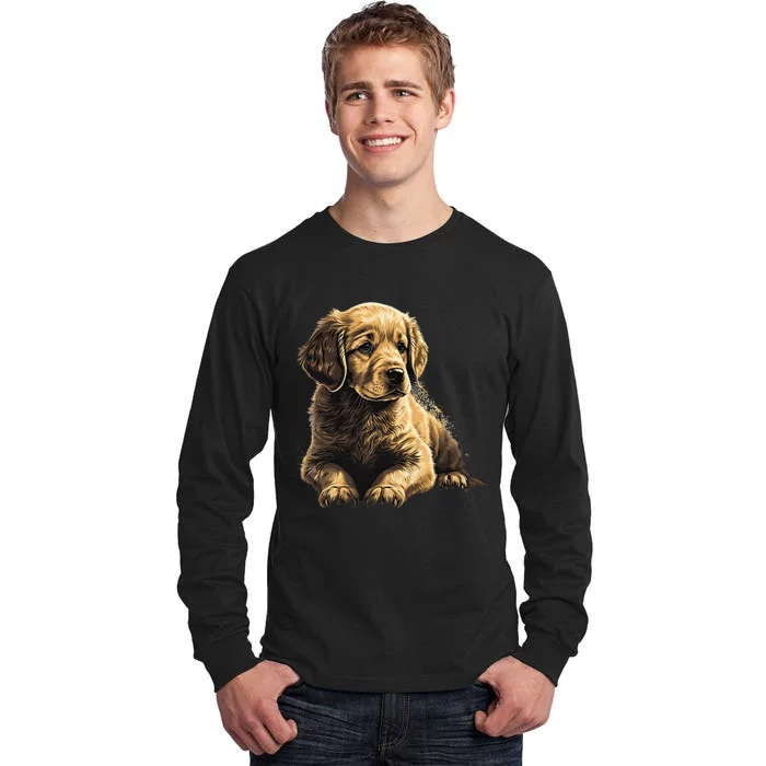 Funny Golden Retriever Puppy Puppies Tall Long Sleeve T-Shirt