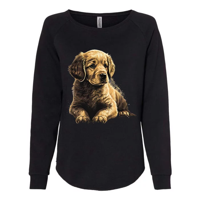 Funny Golden Retriever Puppy Puppies Womens California Wash Sweatshirt