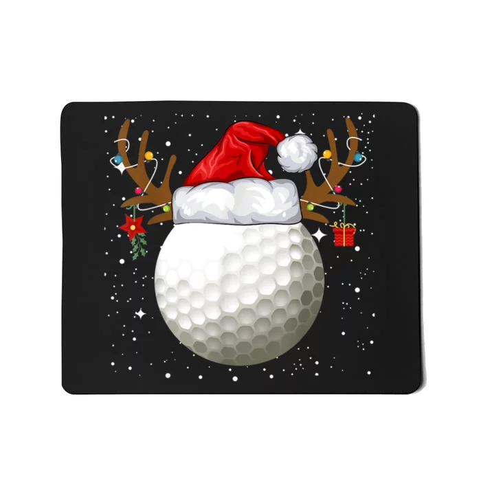 Funny Golf Reindeer Santa Hat Christmas Holiday Gifts TShirt Mousepad