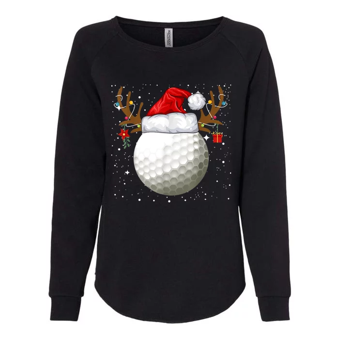 Funny Golf Reindeer Santa Hat Christmas Holiday Gifts TShirt Womens California Wash Sweatshirt