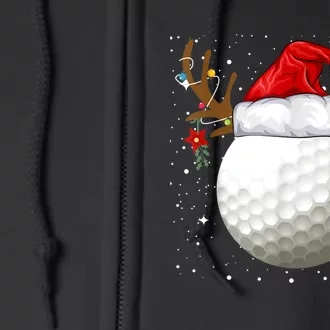 Funny Golf Reindeer Santa Hat Christmas Holiday Gifts TShirt Full Zip Hoodie