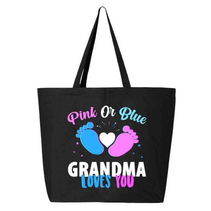 Funny Gender Reveal Party Pink Or Blue Grandma Loves You 25L Jumbo Tote