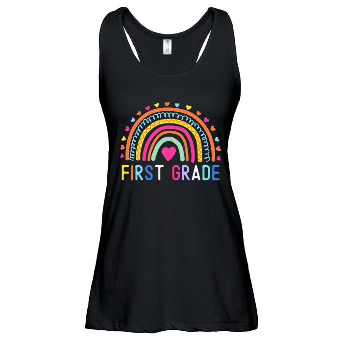 First Grade Rainbow Teacher Team 1st Grade Squad Ladies Essential Flowy Tank