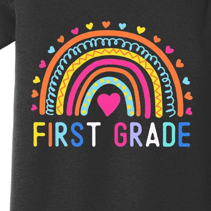 First Grade Rainbow Teacher Team 1st Grade Squad Baby Bodysuit