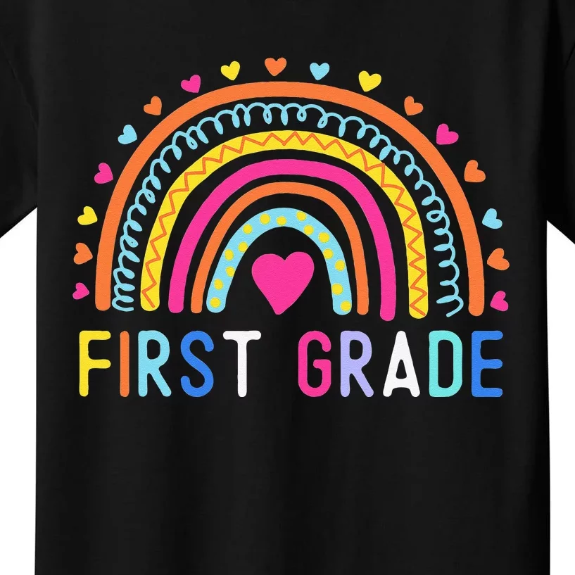 First Grade Rainbow Teacher Team 1st Grade Squad Kids T-Shirt