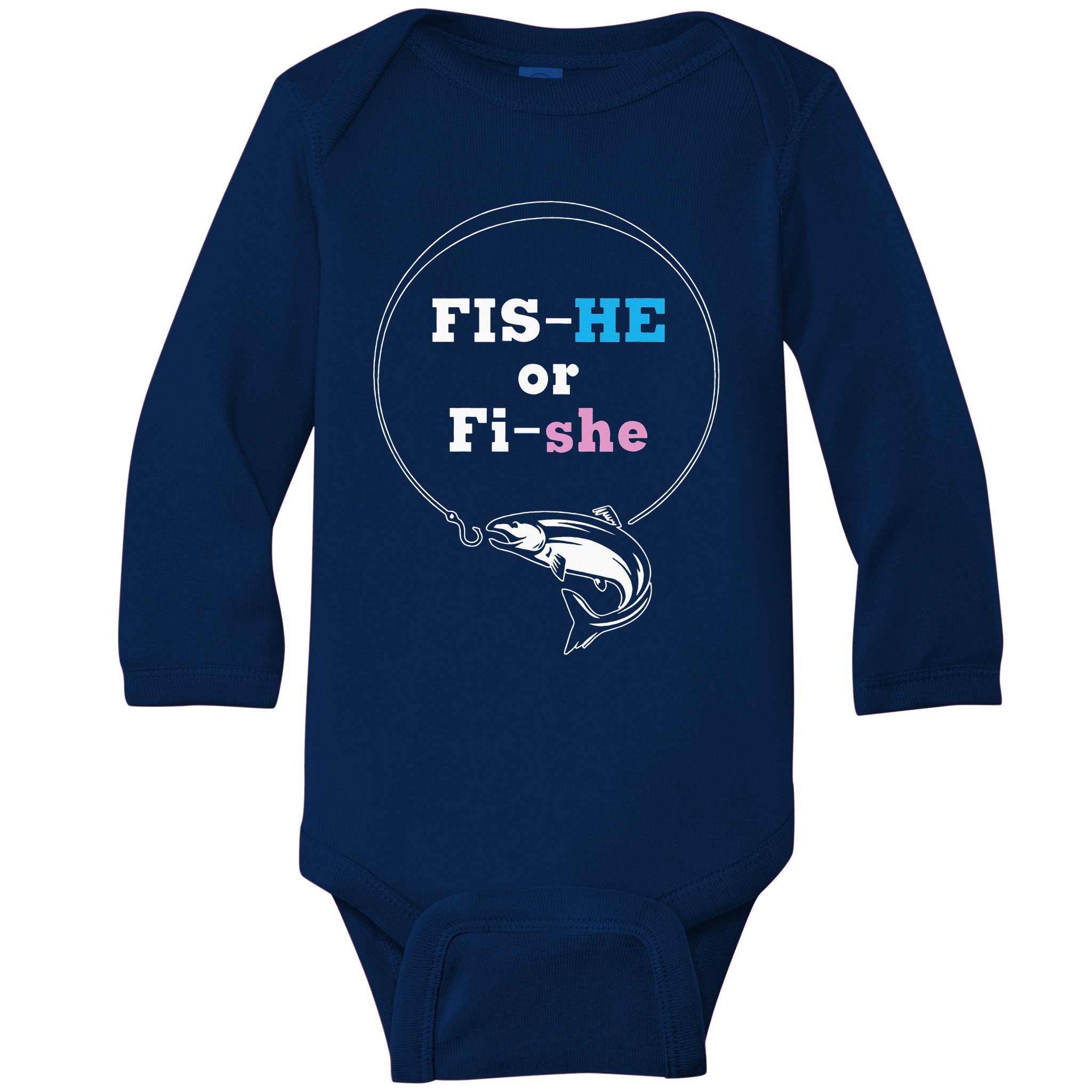 Fishing Gender Reveal Party Ideas Fishe Baby Long Sleeve Bodysuit