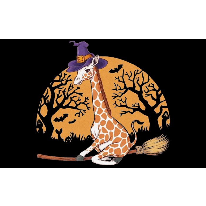 Funny Giraffe Ride Witch Shotgun Giraffe Halloween Bumper Sticker