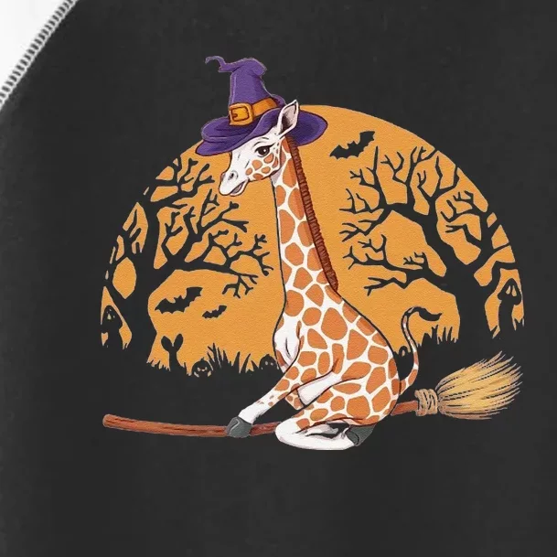 Funny Giraffe Ride Witch Shotgun Giraffe Halloween Toddler Fine Jersey T-Shirt