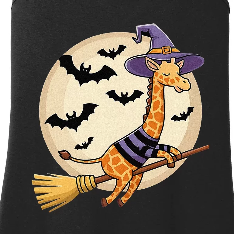 Funny Giraffe Ride Witch Shotgun Giraffe Halloween Ladies Essential Tank