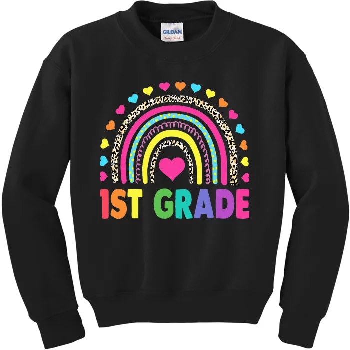 First Grade Rainbow Teacher Team 1st Grade Squad Kids Sweatshirt