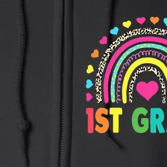 First Grade Rainbow Teacher Team 1st Grade Squad Full Zip Hoodie