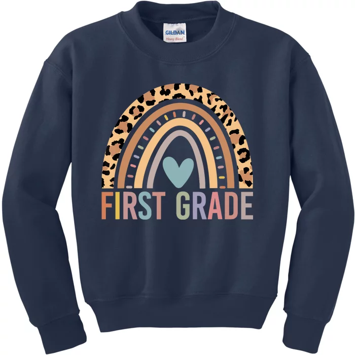 First Grade Rainbow Girl Boy Teacher Team 1st Grade Squad Kids Sweatshirt