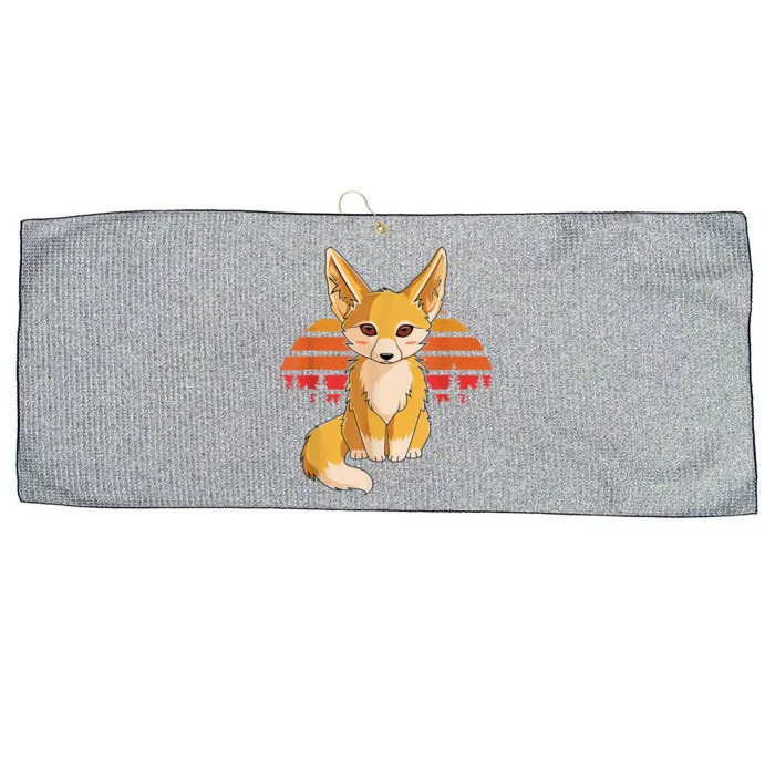 Funny Gift Retro Vintage Fennec Fox Cute Foxes Lover Gift Large Microfiber Waffle Golf Towel