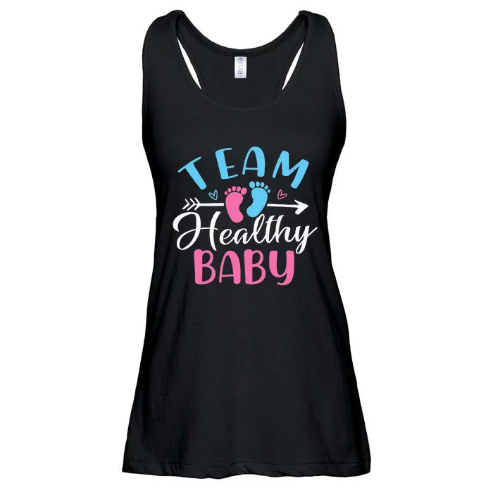 Funny Gender Reveal Team Healthy baby Shower Party Ladies Essential Flowy Tank