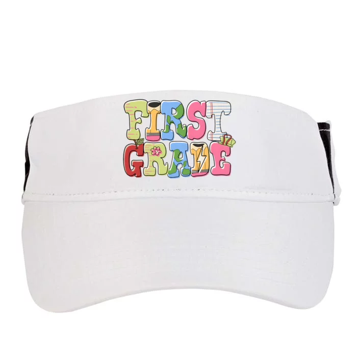 First Grade Retro Back To School Adult Drive Performance Visor