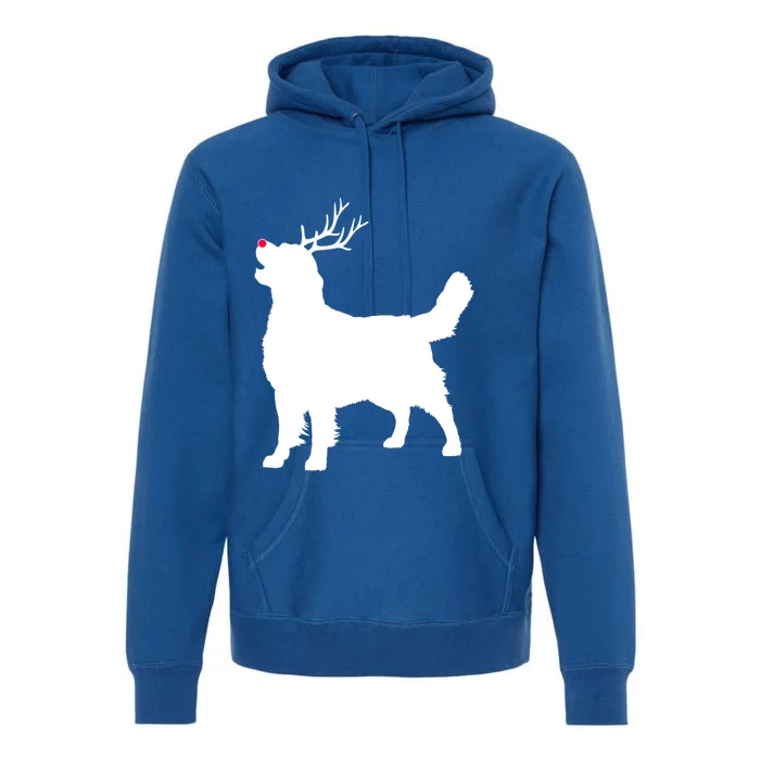 Funny Golden Retriever Dog Christmas Reindeer Antlers Xmas Gift Premium Hoodie