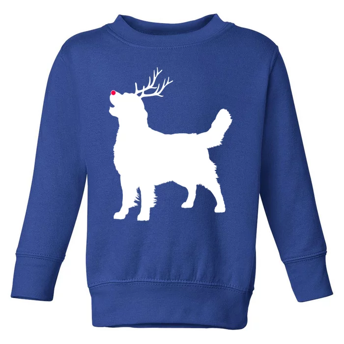 Funny Golden Retriever Dog Christmas Reindeer Antlers Xmas Gift Toddler Sweatshirt