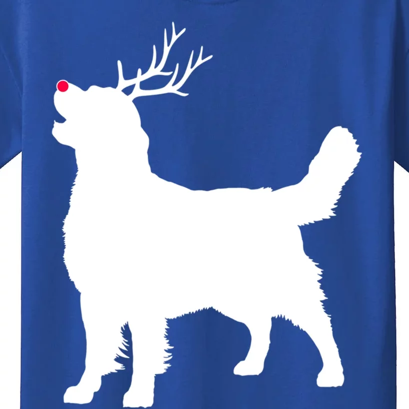 Funny Golden Retriever Dog Christmas Reindeer Antlers Xmas Gift Kids T-Shirt