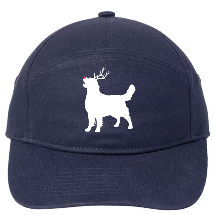 Funny Golden Retriever Dog Christmas Reindeer Antlers Xmas Gift 7-Panel Snapback Hat