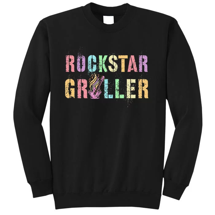 Funny Grilling Rockstar Griller Pit Daddy Patio Meat Squad Tall Sweatshirt