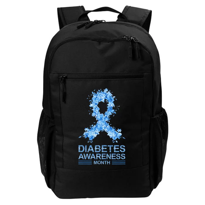 Floral Grey Ribbon Gifts Diabetes Awareness Daily Commute Backpack