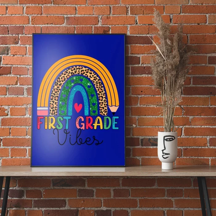 First Grade Rainbow Leopard 1St Grade Vibes Team 1St Grade Gift Poster