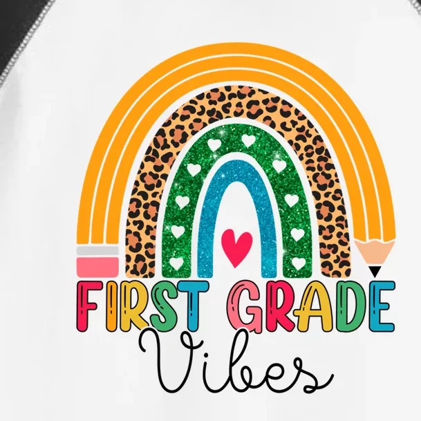 First Grade Rainbow Leopard 1St Grade Vibes Team 1St Grade Gift Toddler Fine Jersey T-Shirt