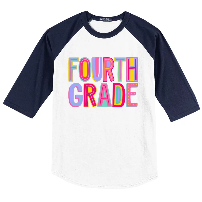 Fourth Grade Rainbow 4th Grade Squad Back To School Baseball Sleeve Shirt