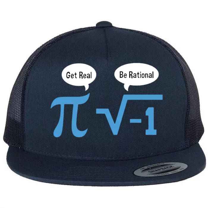 Funny Get Real Be Rational Shirt Pi Math Teacher Geek Flat Bill Trucker Hat