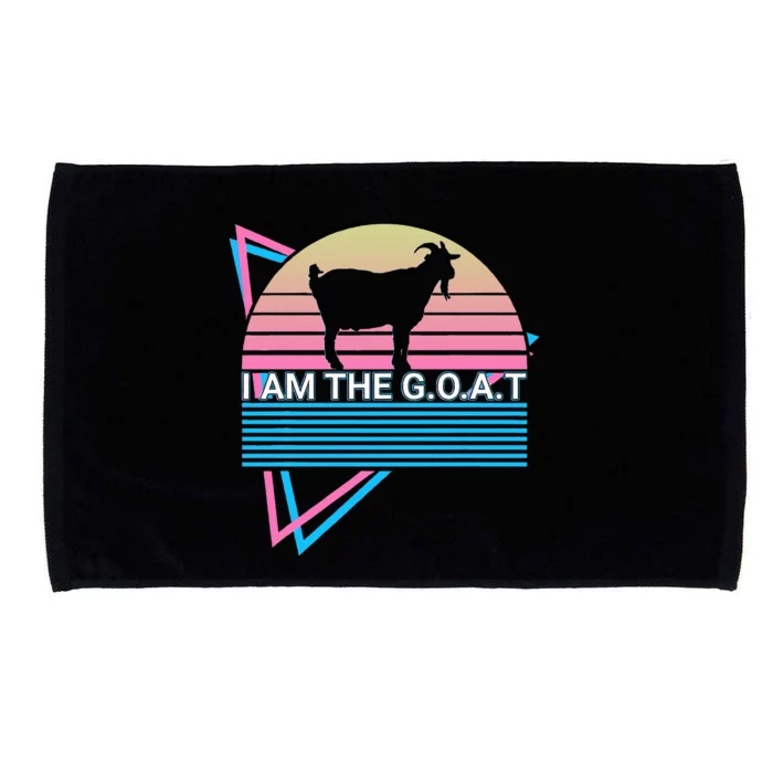 Funny Goat Retro Greatest Of All Time I Am The G.O.A.T Microfiber Hand Towel