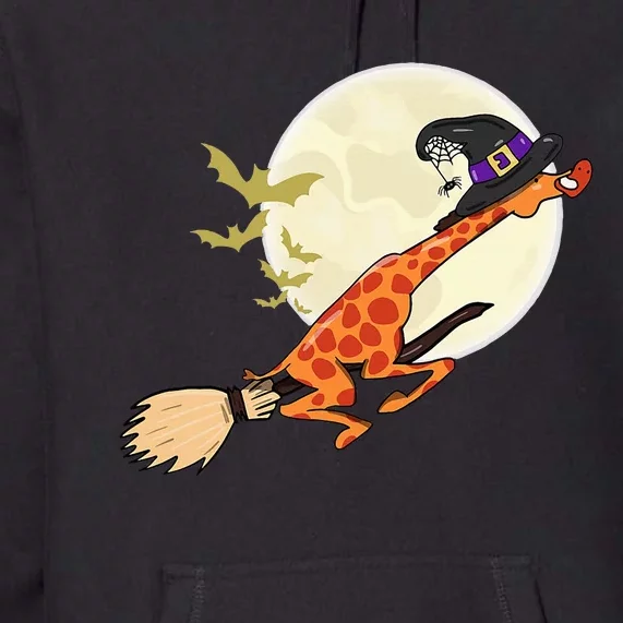 Funny Giraffe Ride Witch Shotgun Giraffe Halloween Premium Hoodie