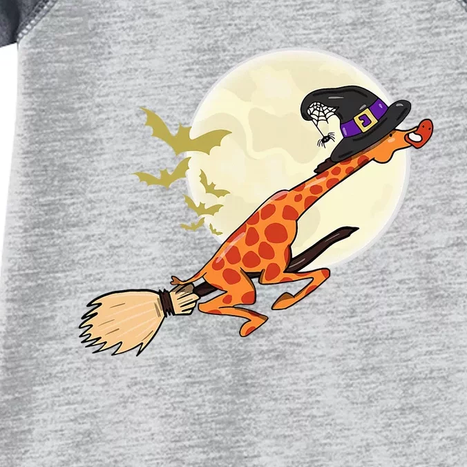 Funny Giraffe Ride Witch Shotgun Giraffe Halloween Infant Baby Jersey Bodysuit