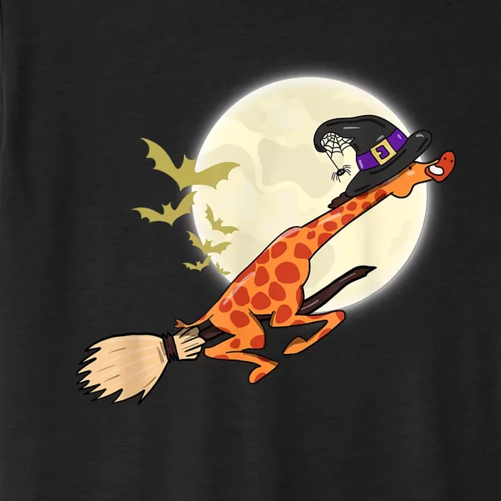 Funny Giraffe Ride Witch Shotgun Giraffe Halloween ChromaSoft Performance T-Shirt